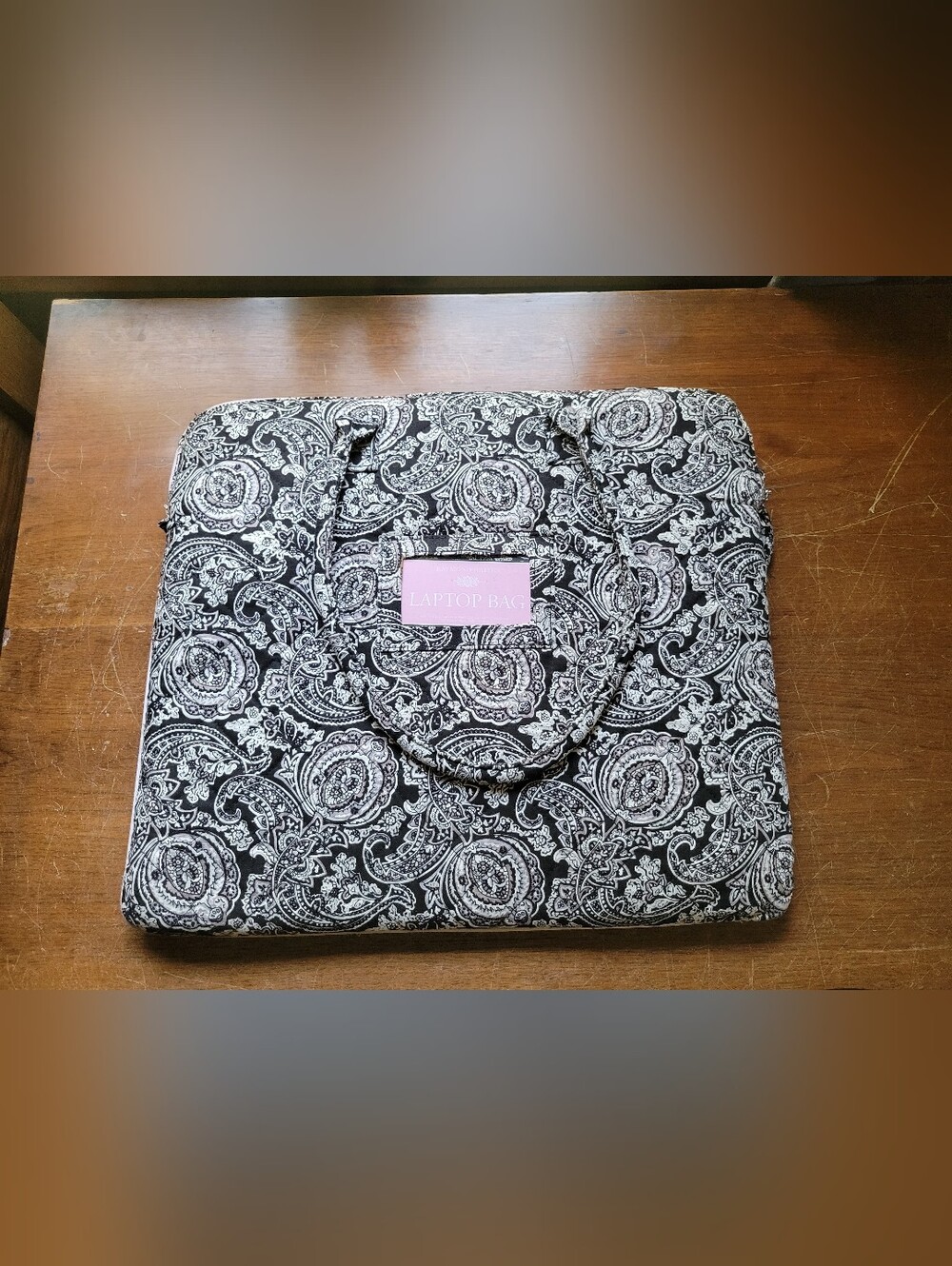 RAYMOND WAITES LAPTOP COMPUTER BAG  WITH HANDLES 15.5 X 14 B&W